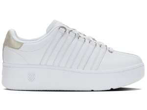 K-Swiss Klassiska Vn Platform Lifestyle Skor Dam Vita Guld | 216-BFJAWP