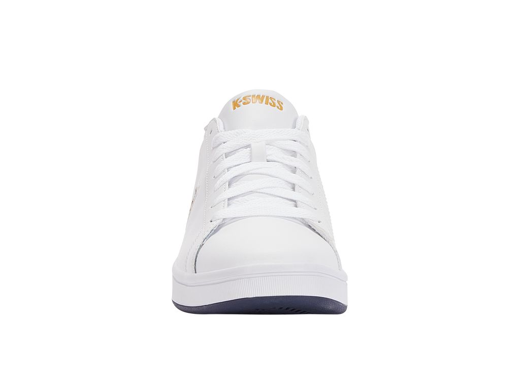 K-Swiss Court Shield Lifestyle Skor Herr Vita Marinblå Orange Guld | 840-BVAYKE