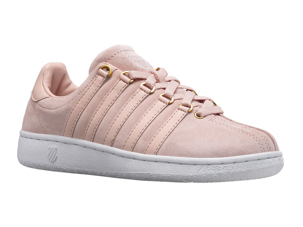 K-Swiss Klassiska Vn Mocka Lifestyle Skor Dam Korall Vita | 502-GNFAKT