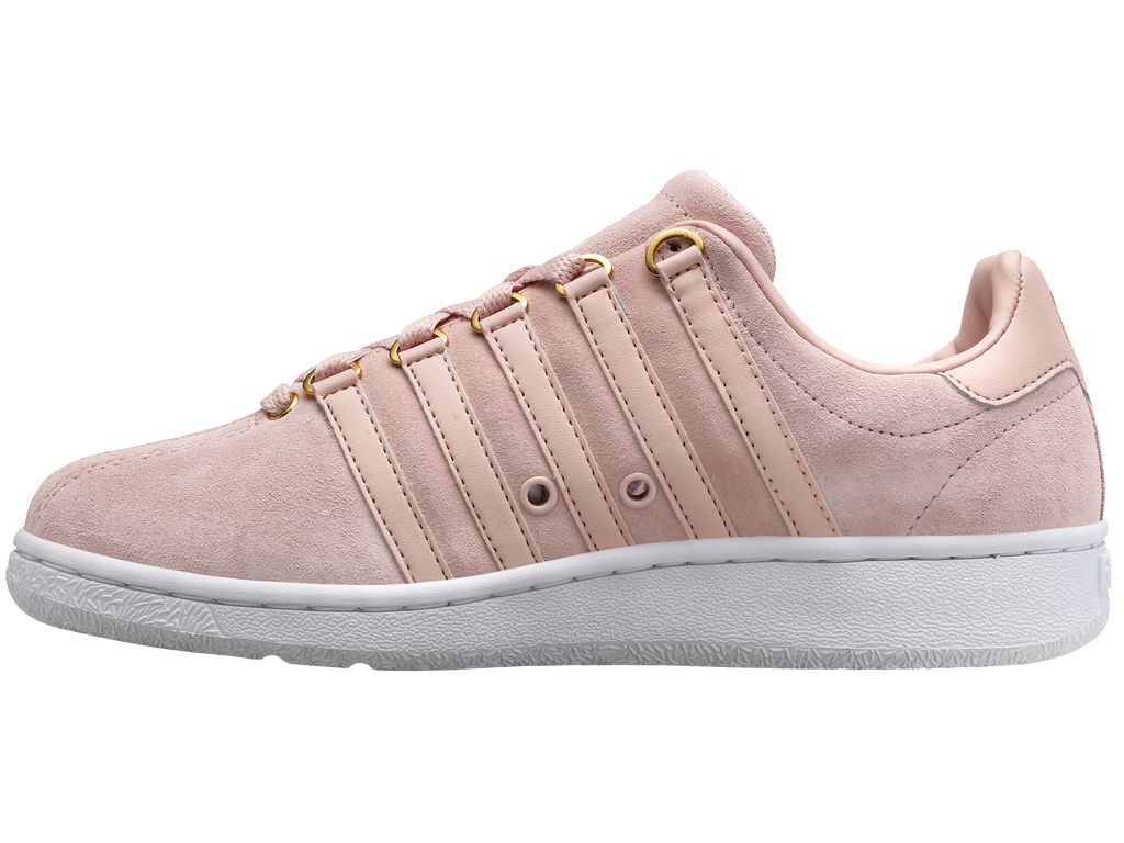 K-Swiss Klassiska Vn Mocka Lifestyle Skor Dam Korall Vita | 502-GNFAKT