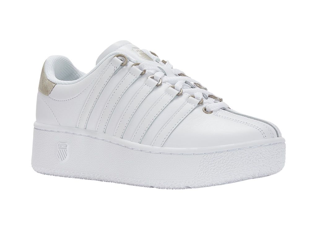 K-Swiss Klassiska Vn Platform Lifestyle Skor Dam Vita Guld | 216-BFJAWP