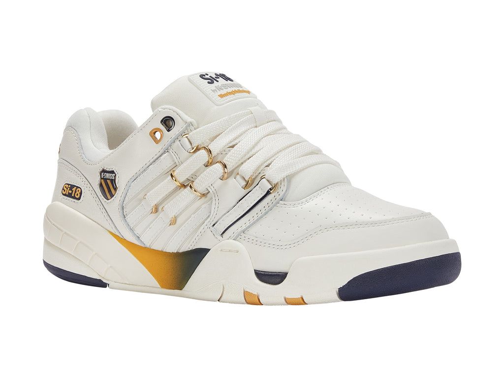 K-Swiss Si-18 Premier Lifestyle Skor Herr Vita Marinblå Orange Guld | 957-DCYXIP