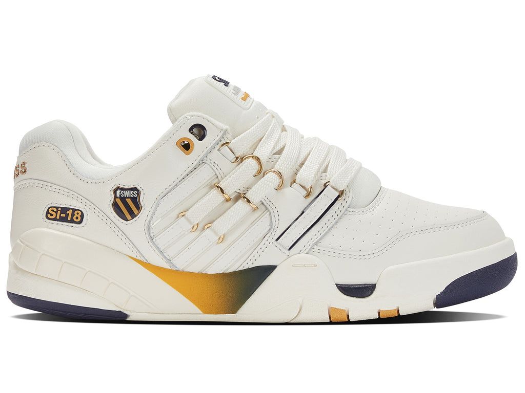 K-Swiss Si-18 Premier Lifestyle Skor Herr Vita Marinblå Orange Guld | 957-DCYXIP