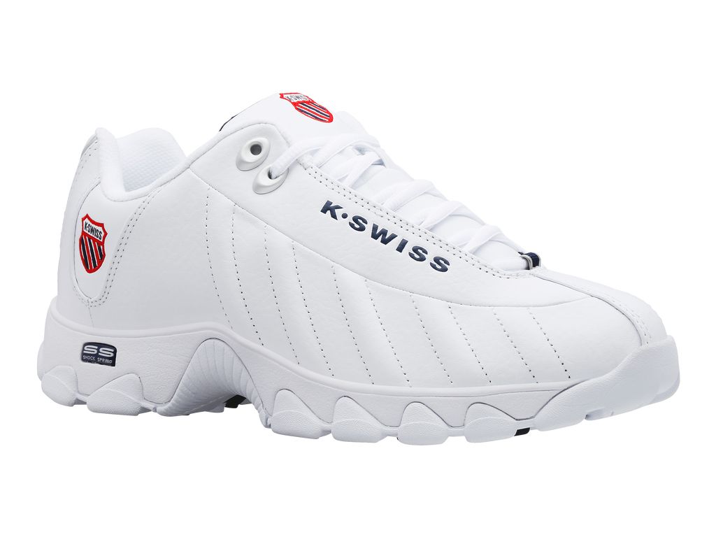 K-Swiss St329 Cmf Lifestyle Skor Herr Vita Marinblå Röda | 901-QBAETG